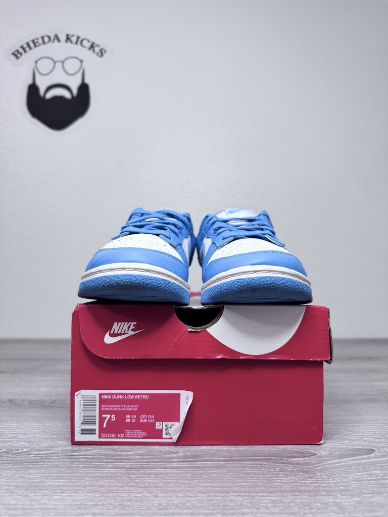 Size 7.5 - Nike Dunk Low Retro "UNC" 2021 DD1391-102 Preowned Authentic