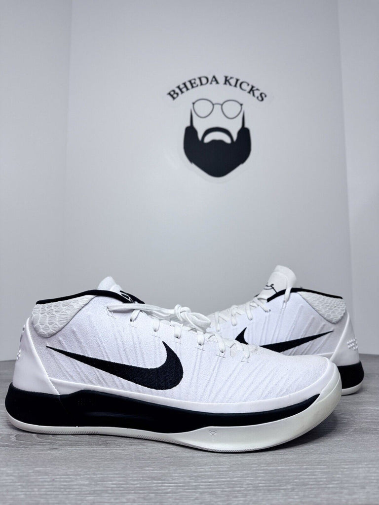 Size 15 - Nike Kobe A.D. Mid White black Suede (942521-101) Preowned