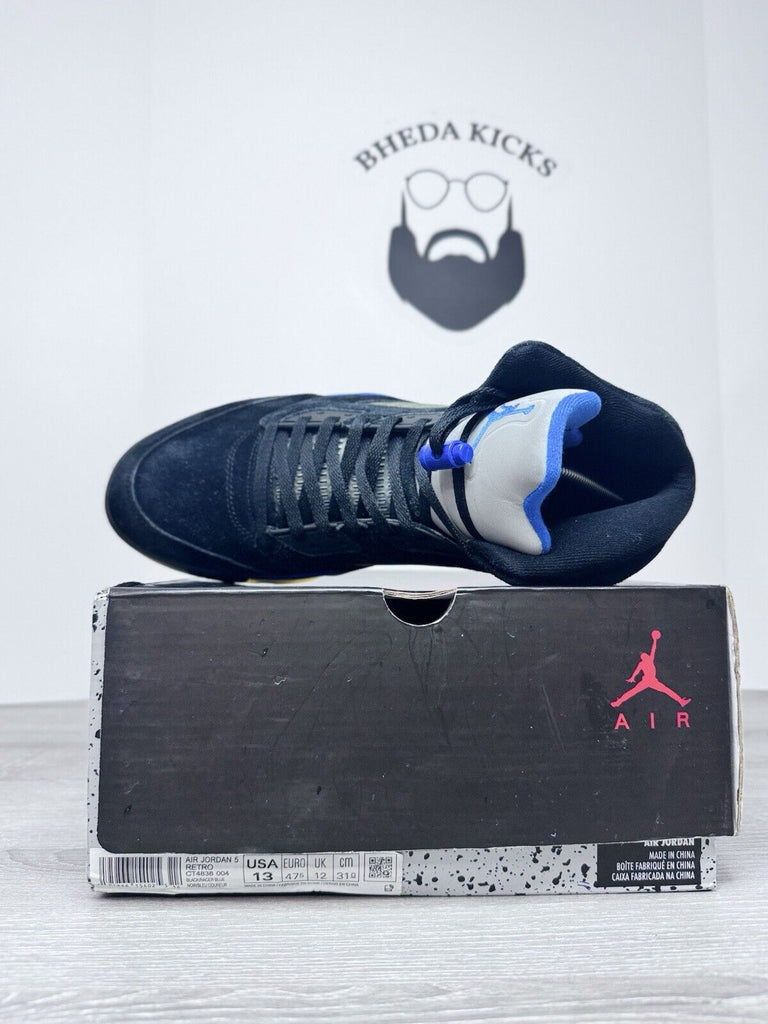 Size 13 - Jordan 5 Retro Mid Racer Blue Black Suede Leather (CT4838-004)