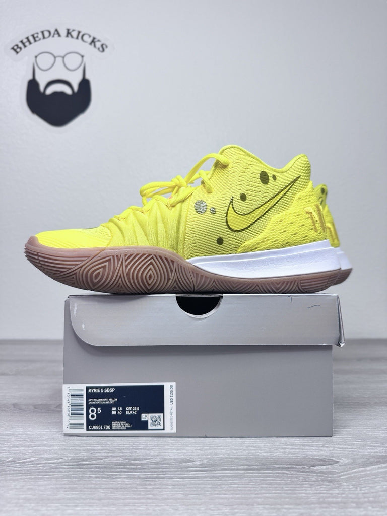 Size 8.5 - Nike SpongeBob SquarePants x Kyrie 5 Opti Yellow CJ6951-700 Men's New