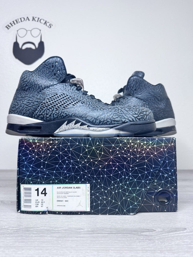 Size 14 - Air Jordan 5 Retro 3Lab5 Elephant Print 599581-003 Preowned Authentic