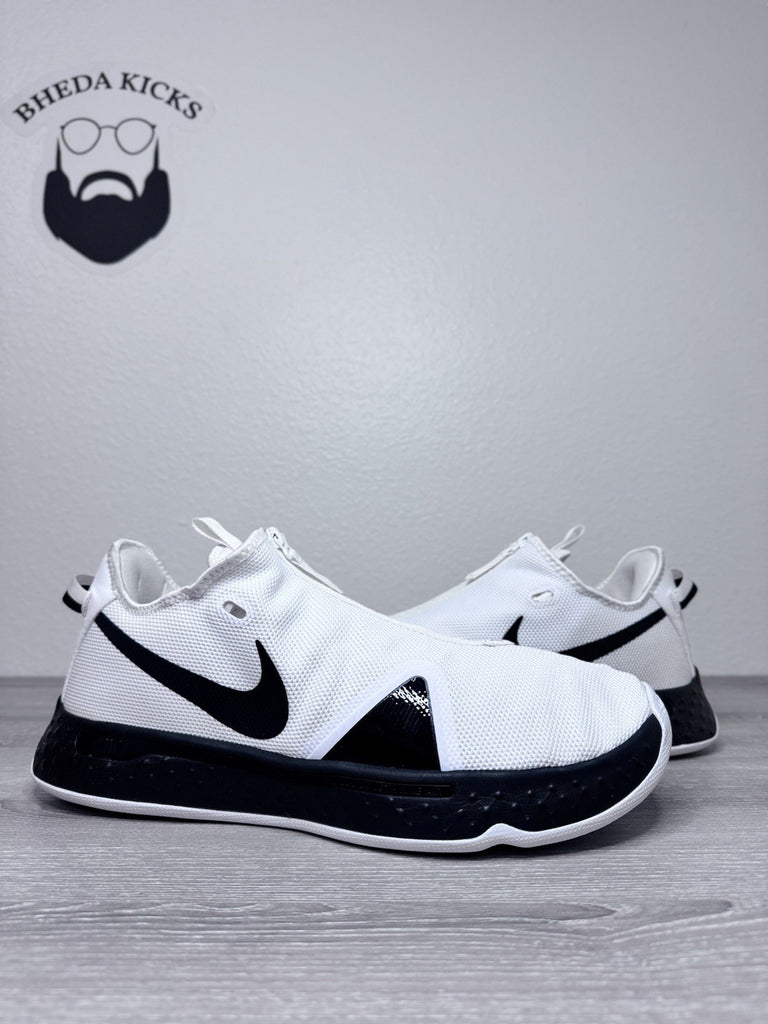 Size 15.5 - Nike PG 4 Air Strobel Basketball Shoes White Black CW4134-101 NEW DS