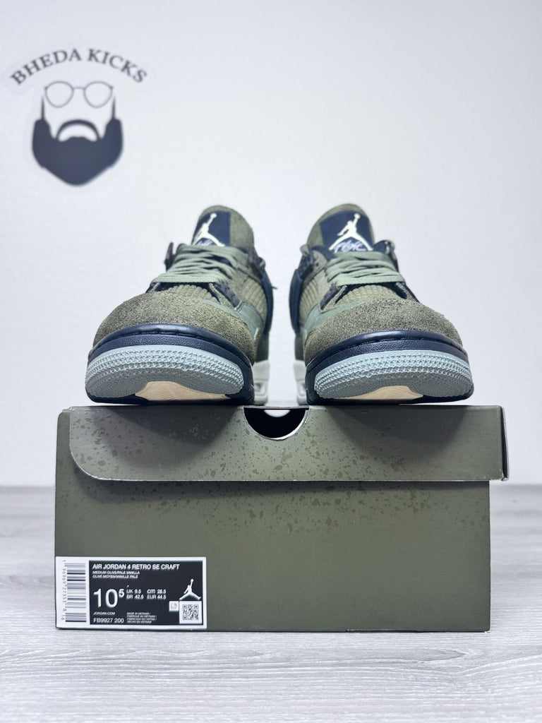 Size 10.5 - Nike Air Jordan 4 Retro Craft Olive FB9927-200 OG Bred Green Cement