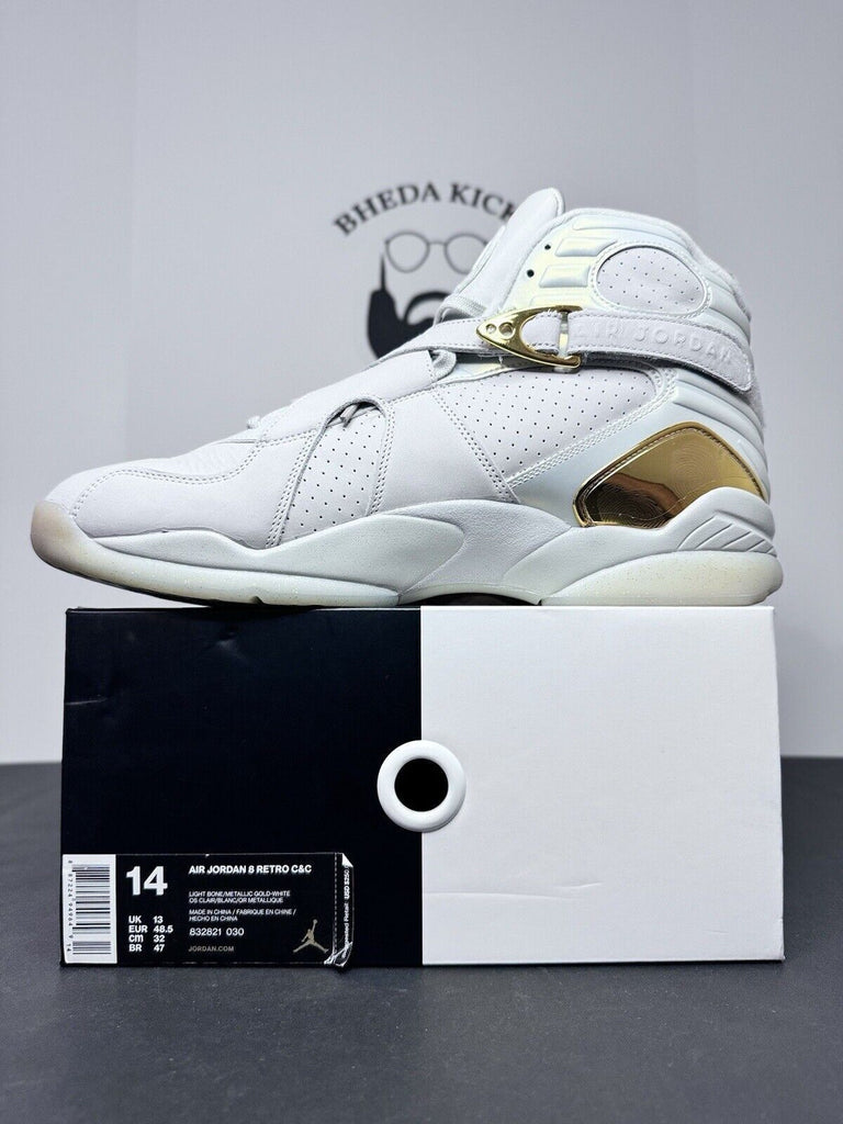 Air Jordan 8 Retro C&C Trophy Cream Gold Leather 832821-030 OG Men’s Size 14