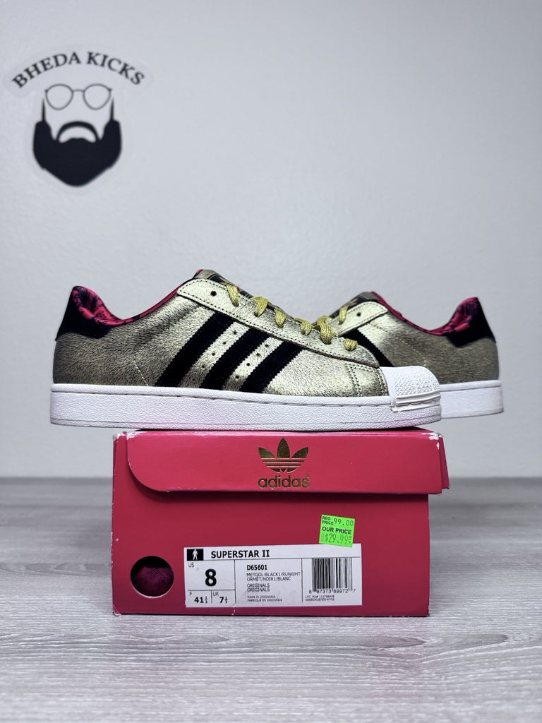 Size 8 - Adidas Superstar Sneakers Shoes 2 Year of the Horse Gold Red (D65601)