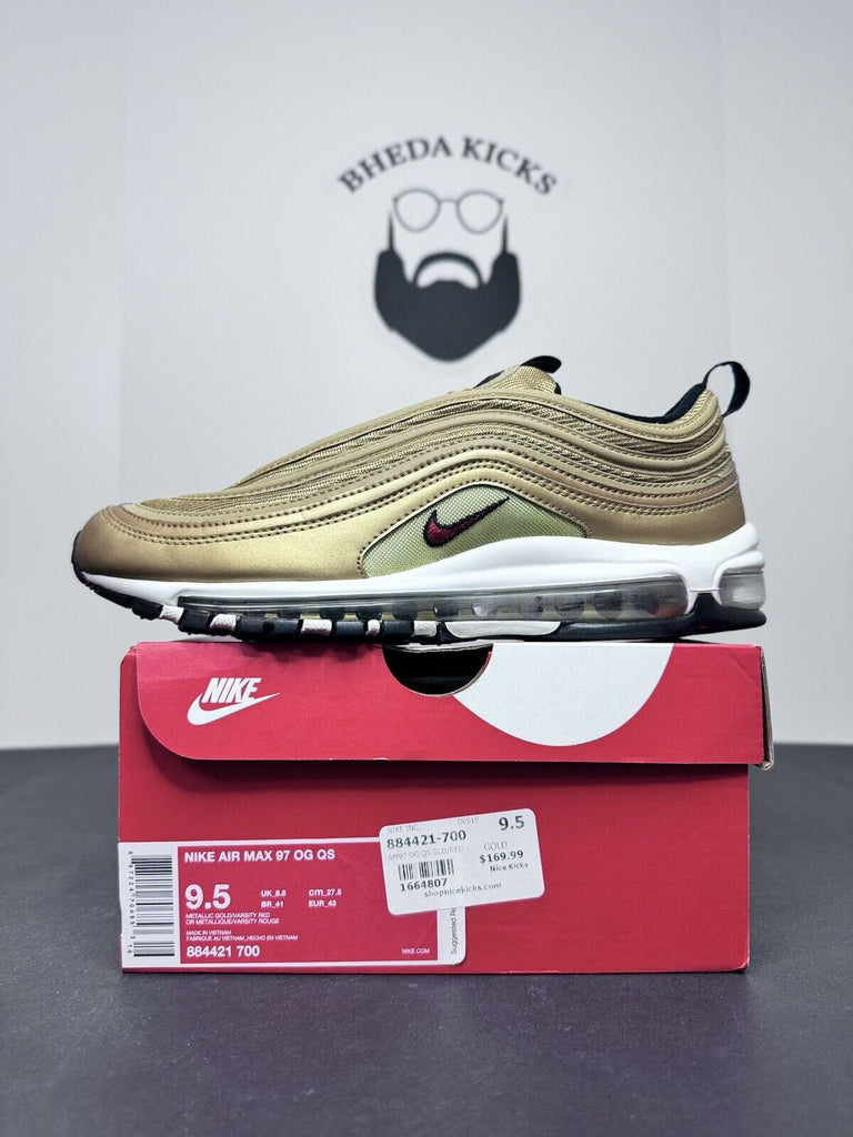 Nike Air Max 97 OG QS Metallic Gold 884421-700 Casual Shoes Sneakers Size 9.5