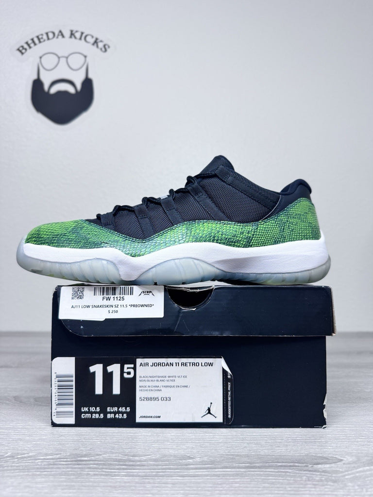 Size 11.5 - Air Jordan 11 Retro Low Snake Green 528895-033 Reptile OG Rare