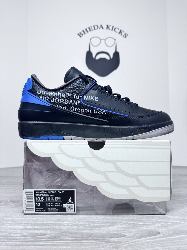 Size 10.5 - Off-White x Air Jordan 2 Retro SP Low Black Varsity Royal DJ4375-004