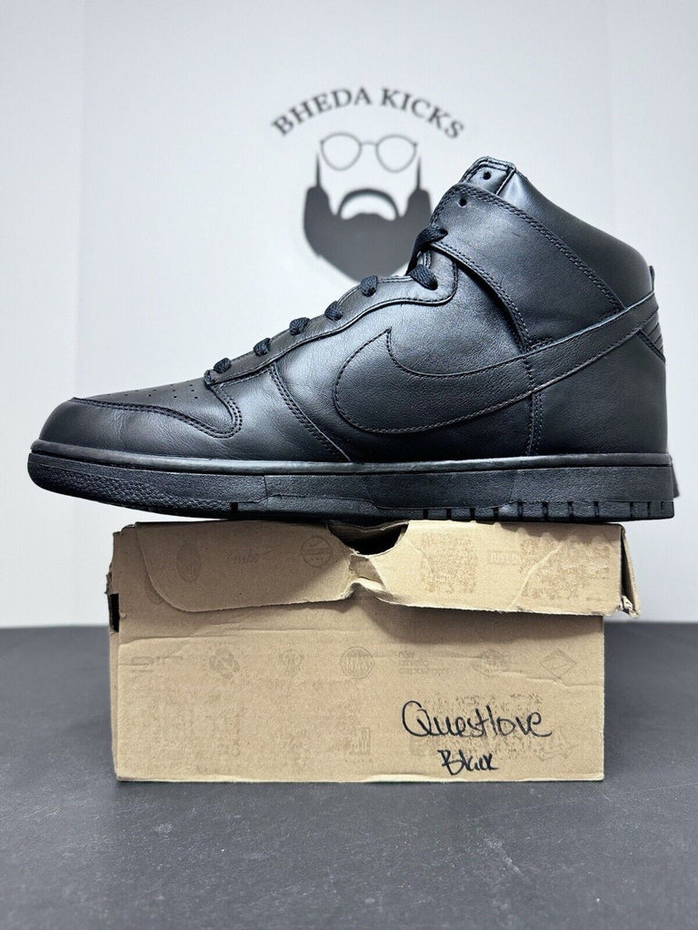 Nike Dunk High BZ "QuestLove: Black" Black/Black-Black 434245-001 Men’s Size 12