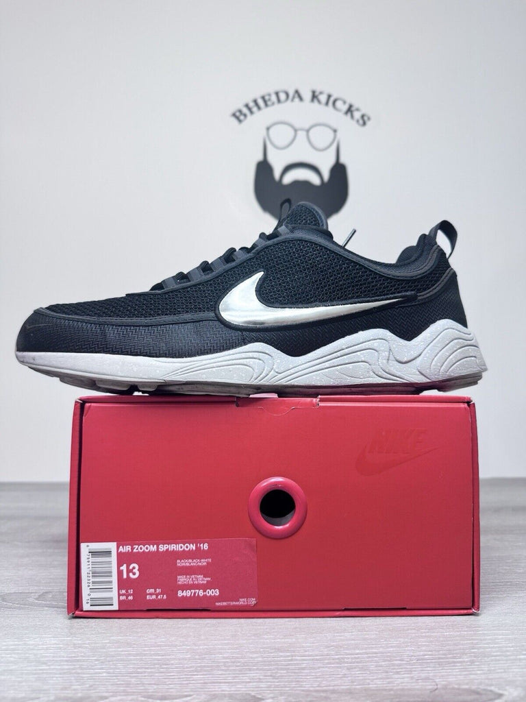 Size 13 - Nike Air Zoom Spiridon 16 Black 849776-003 Preowned Authentic