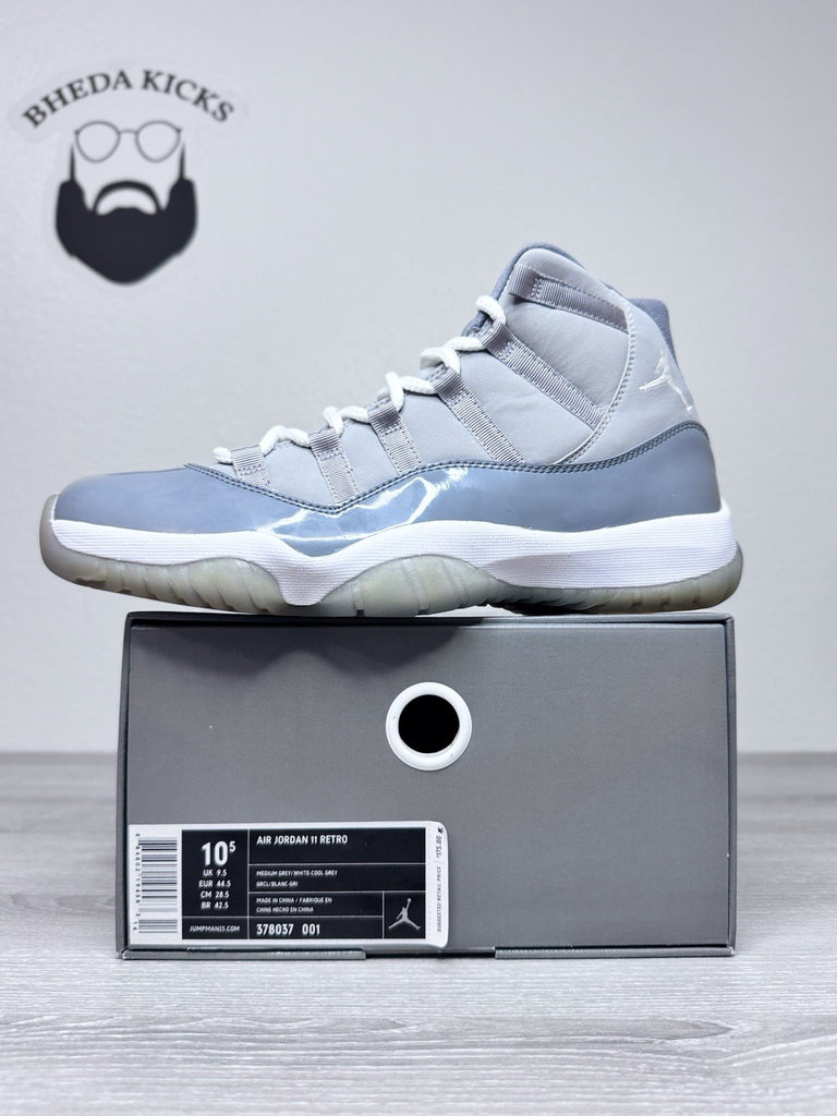 Size 10.5 - Air Jordan 11 Cool Grey 2010 Retro Mens Sneakers 378037-001 New
