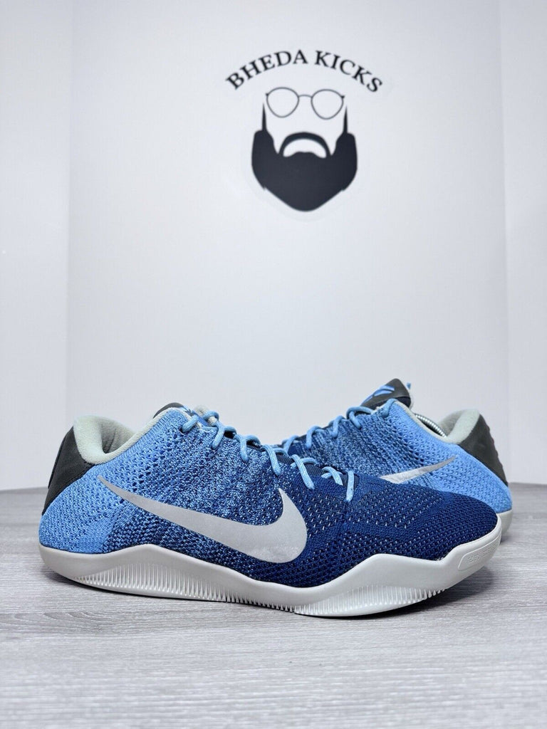 Size 13 - Nike Kobe 11 XI Elite Low Flyknit Brave Blue 822675-404 Men's