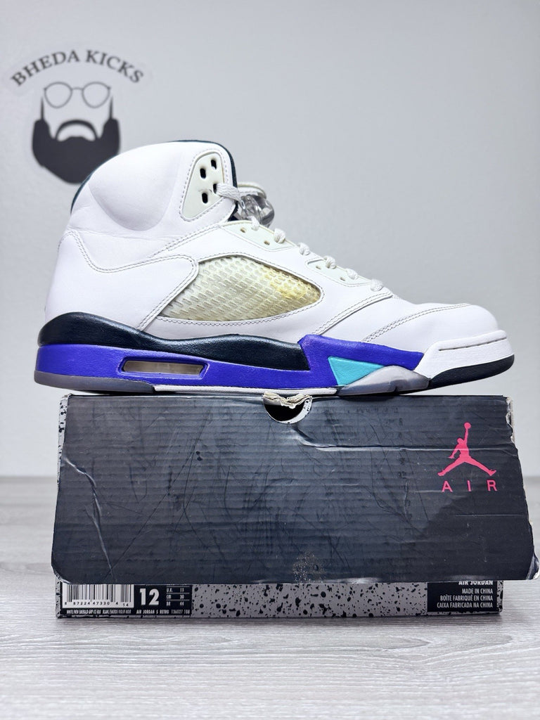 Size 12 - Nike Air Jordan 5 Retro Grape 2013 White Purple Black 136027-108