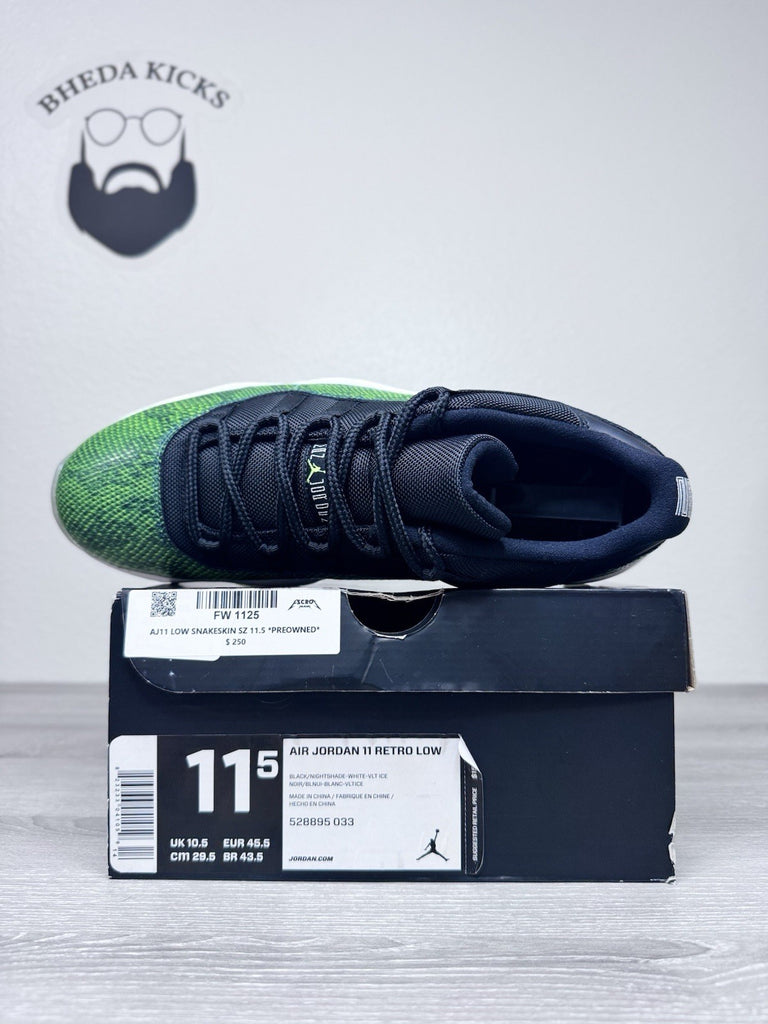 Size 11.5 - Air Jordan 11 Retro Low Snake Green 528895-033 Reptile OG Rare