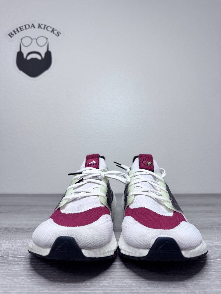 Size 13 - Adidas UltraBoost 21 NCAA Pack Louisville Rare GY0427 White Red Dirty