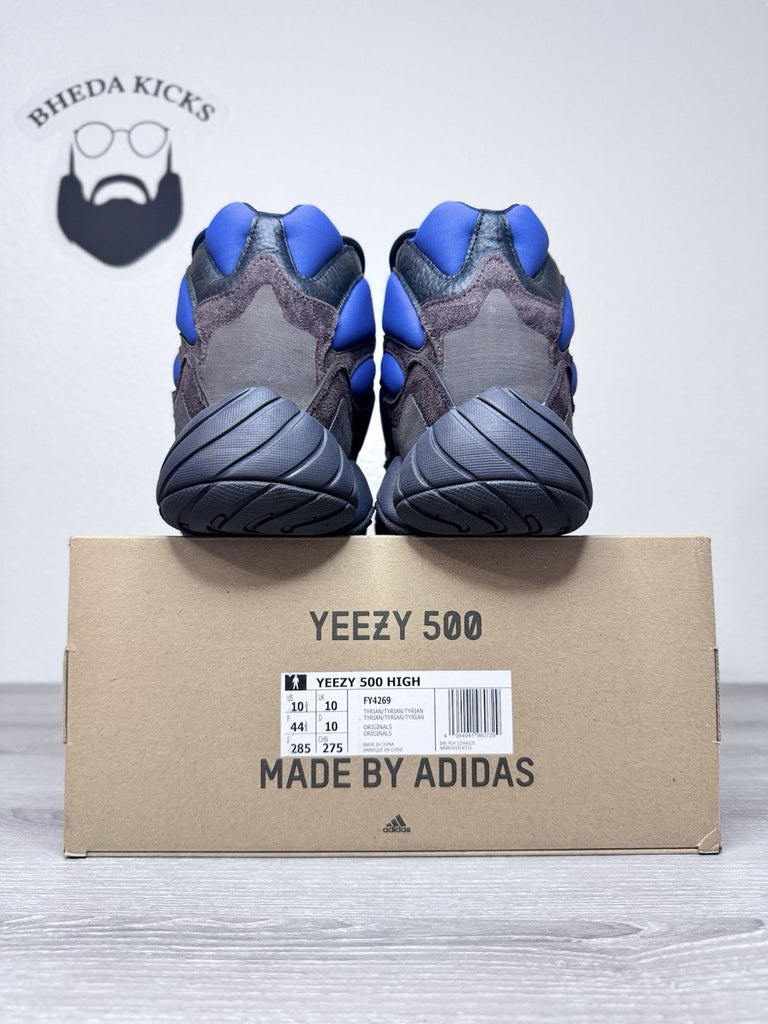 Size 10.5 - adidas Yeezy 500 High Tyrian Blue Black FY4269 Sneaker Preowned