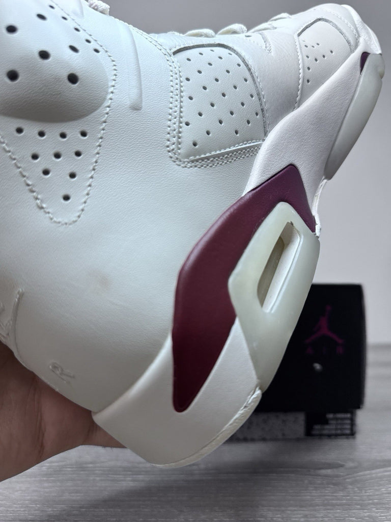 Size 11 - Nike Air Jordan 6 Retro 2015 Maroon White Red 384664-116 Preowned