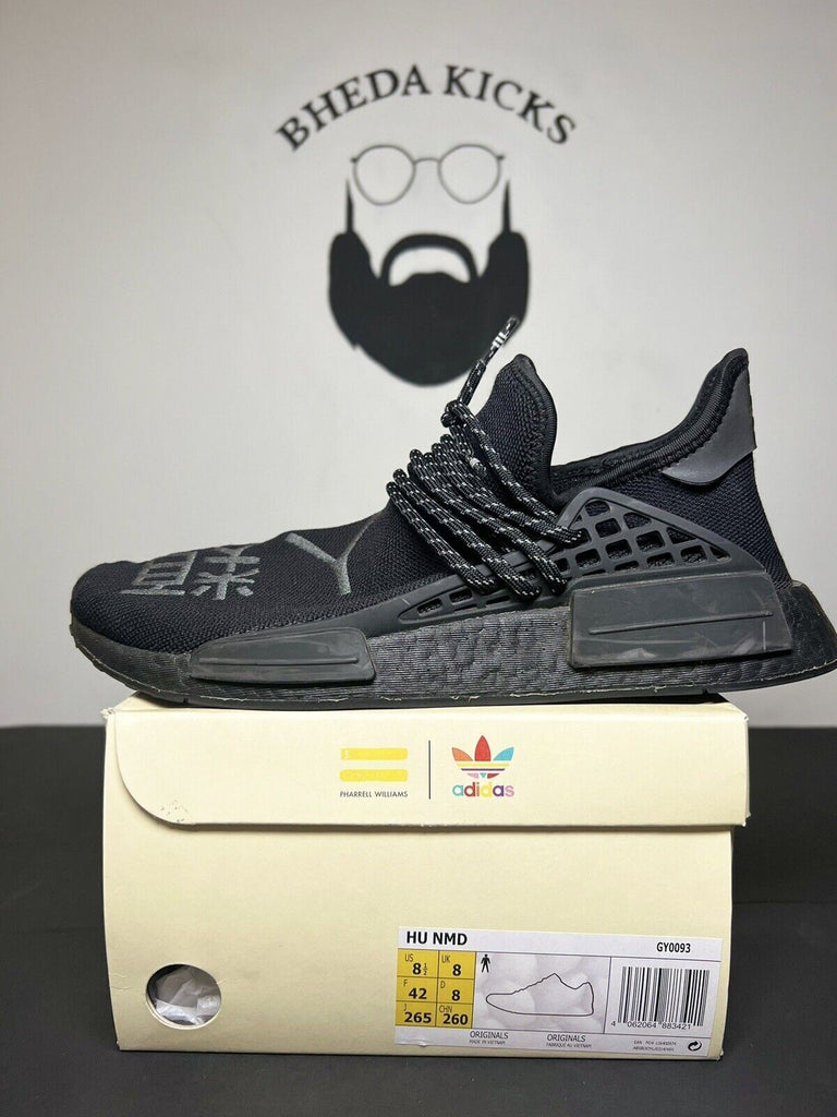 adidas NMD Hu Pharrell ‘Black’ | GY0093 | Size 8.5 Preowned Clean og Rare