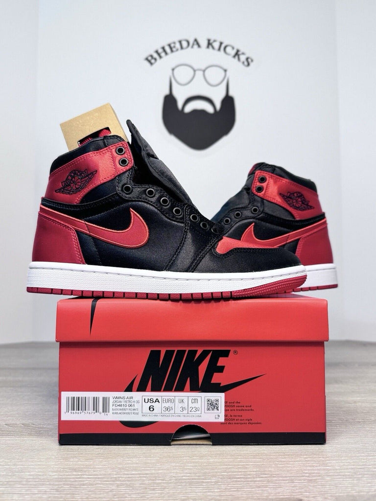 Size 6W - Air Jordan 1 Retro OG 2023 High Satin Bred Authentic NEW DS