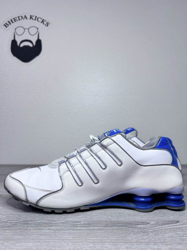 Size 15 - Nike Shox NZ SL Shoes Sneakers 2012 378341-140 Blue White Leather