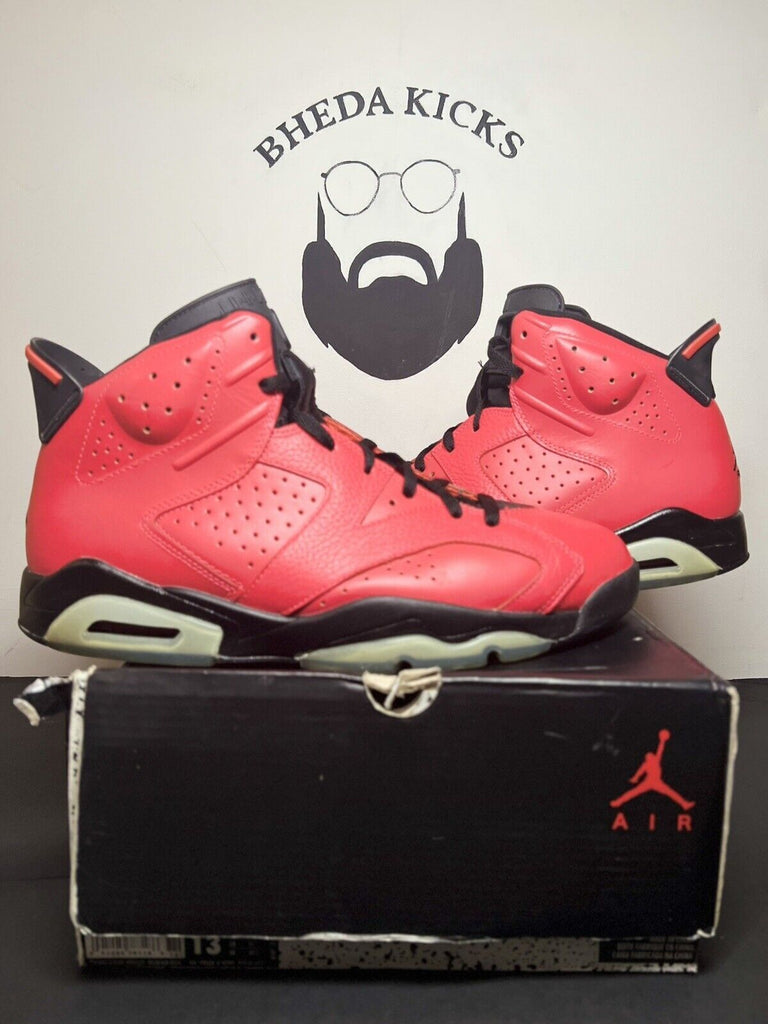 Air Jordan 6 Retro Infrared 23 Toro Mens Sneakers 384664-623 Size 13 Preowned Og