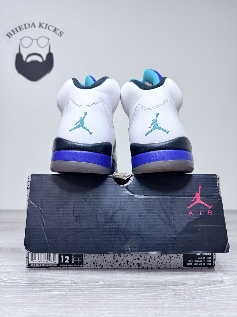 Size 12 - Nike Air Jordan 5 Retro Grape 2013 White Purple Black 136027-108