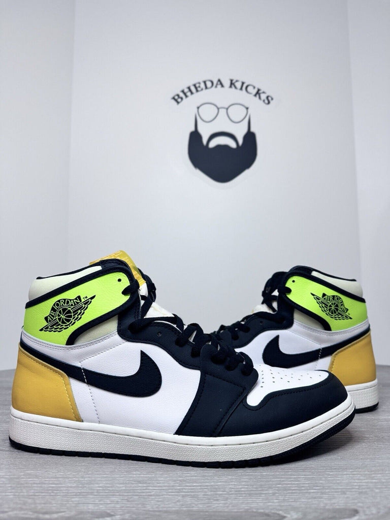 Size 14 - Nike Air Jordan 1 Retro High OG Volt Gold Men’s 555088-118 Preowned