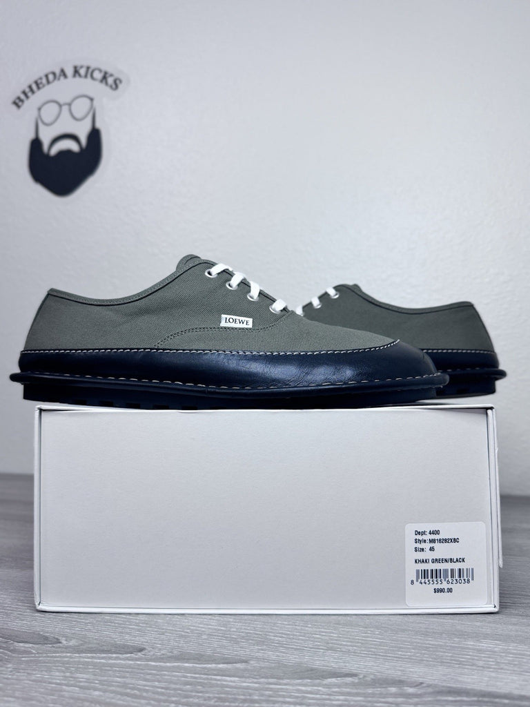 Size 45 EU - LOEWE Bay Lace-Up Khaki Green Black (Size 12 US) Worn Once Rare