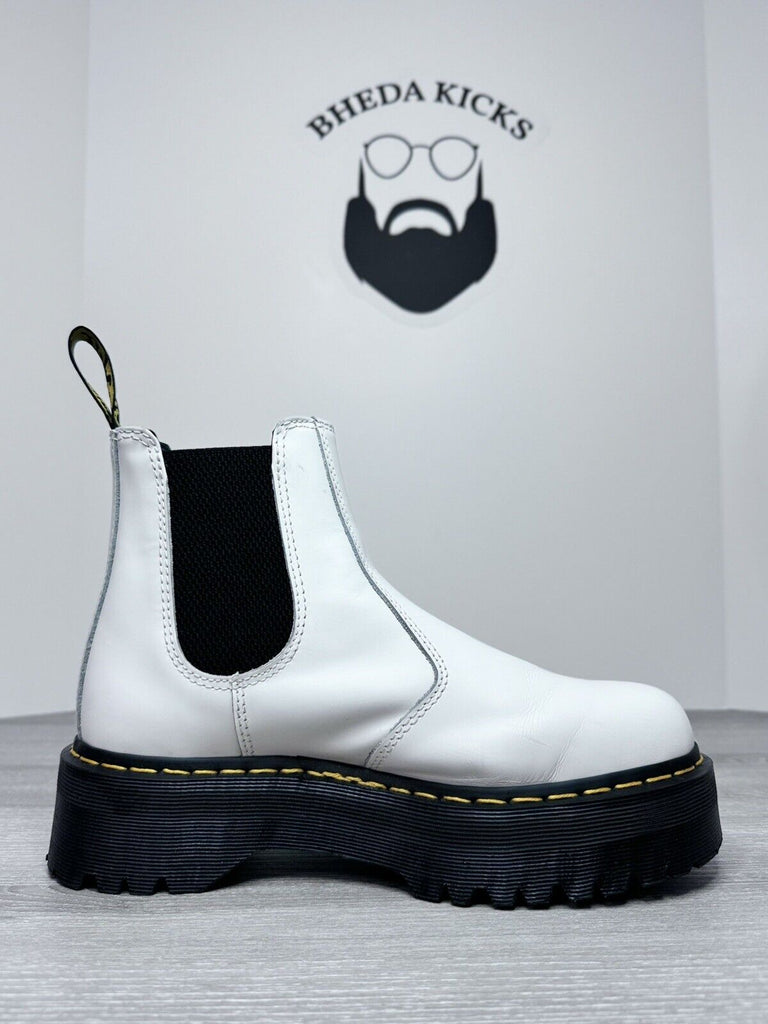 Dr. Martens 2976 QUAD White Smooth Leather Chelsea Boots Men’s Size 9