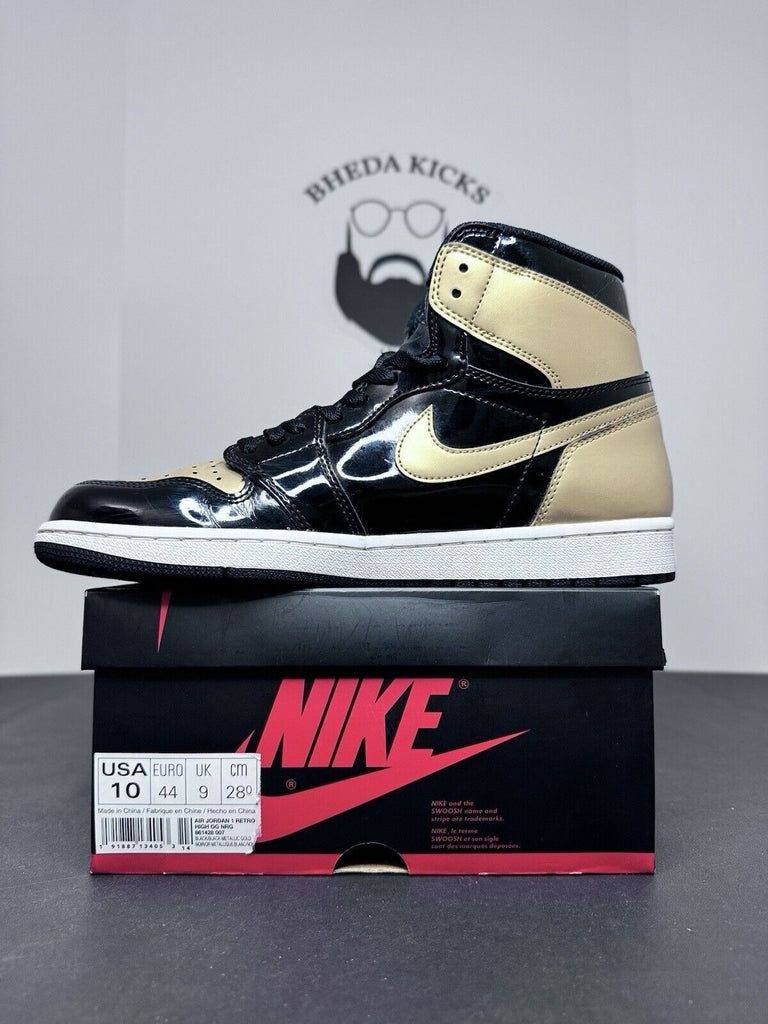 Nike Air Jordan 1 High Retro Gold Toe 861428-007 OG Patent Men’s Size 10