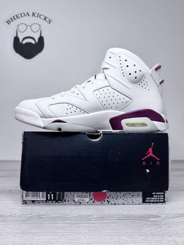 Size 11 - Nike Air Jordan 6 Retro 2015 Maroon White Red 384664-116 Preowned