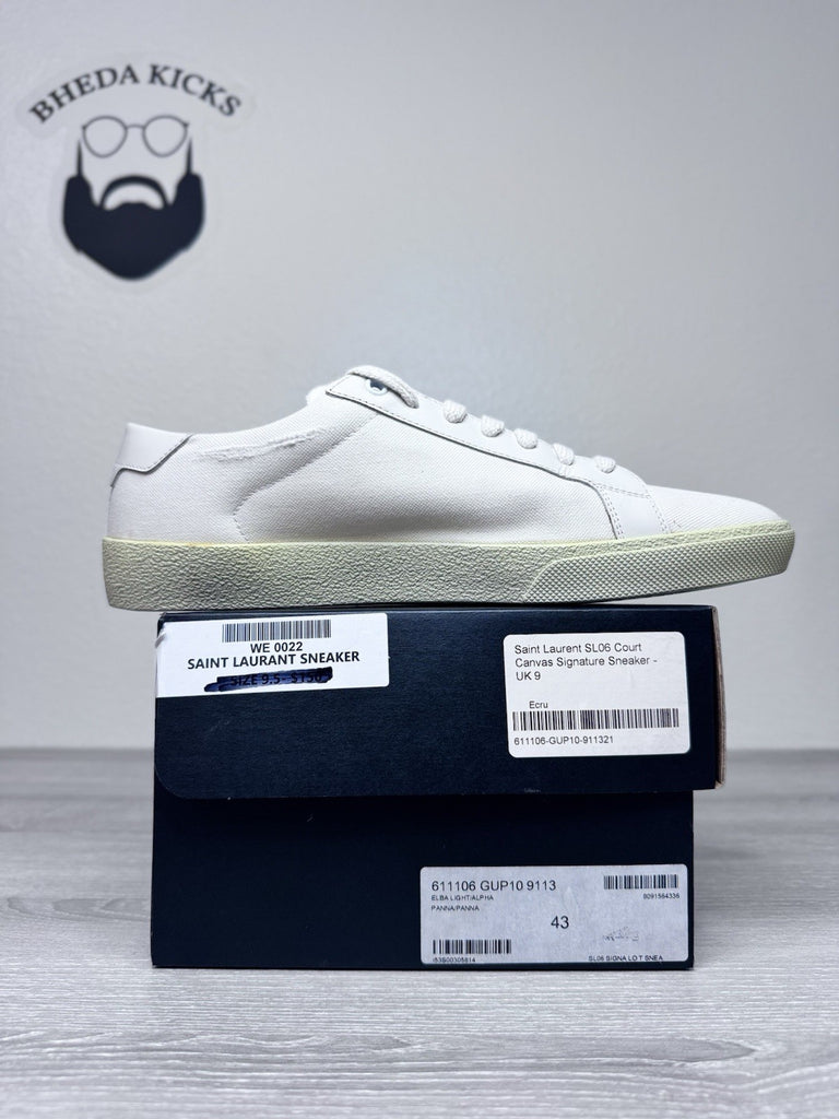 Size 43 EU / 10 US - Saint Laurent Court Canvas Signature Sneaker Preowned