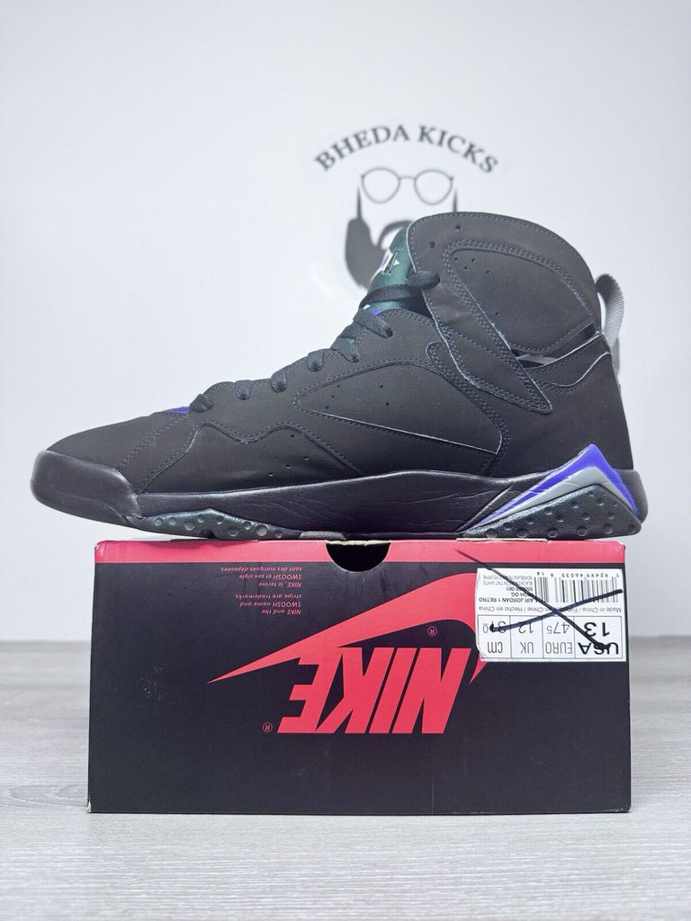 Size 13 - Air Jordan 7 Retro PE Ray Allen Black Purple Green Suede (304775-053)