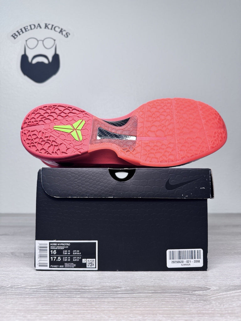 Size 16 - Nike Kobe 6 Protro Low Reverse Grinch FV4921-600 Authentic Brand New