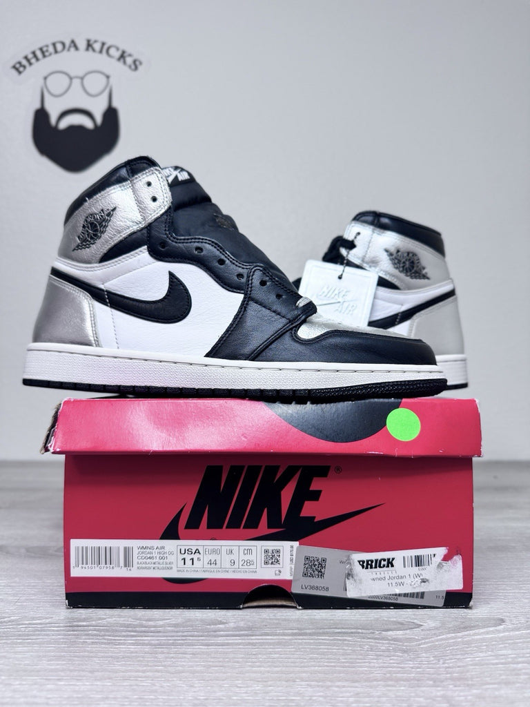 Size 11.5W/10M - Jordan 1 High Retro Silver Toe CD0461-001 Preowned