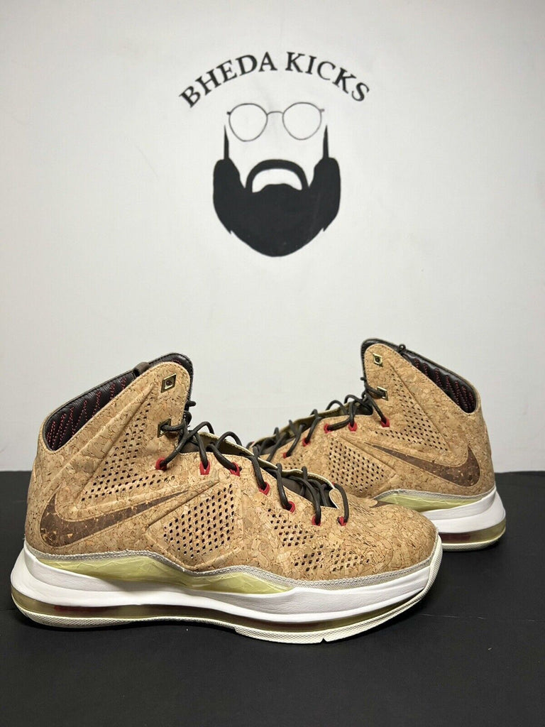 Size 11 - Nike LeBron 10 EXT QS Cork 2013 580890-200 Preowned Rare Og