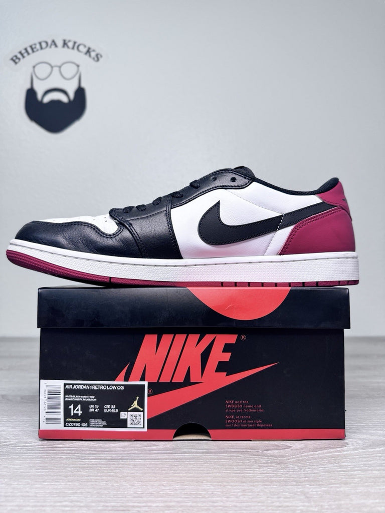 Size 14 - Nike Air Jordan 1 Low 2023 Retro Black Toe CZ0790-106 Preowned Og