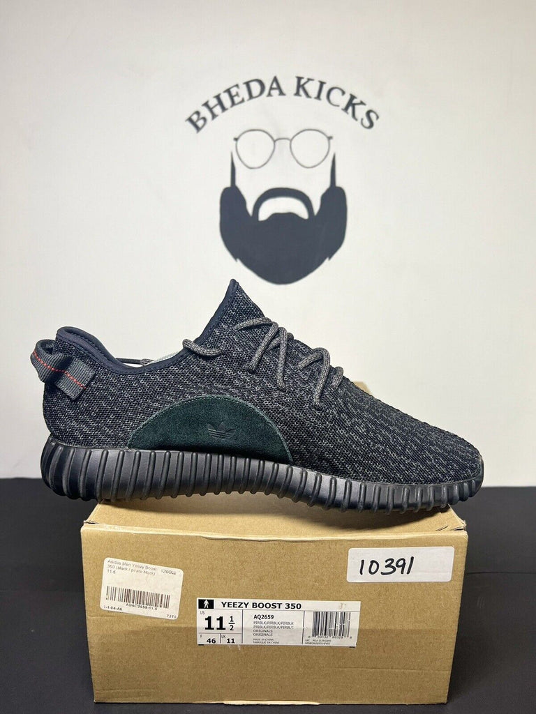 Size 11.5 Adidas Yeezy Boost 350 V1 Pirate Black 2015 AQ2659 Preowned Rare Og