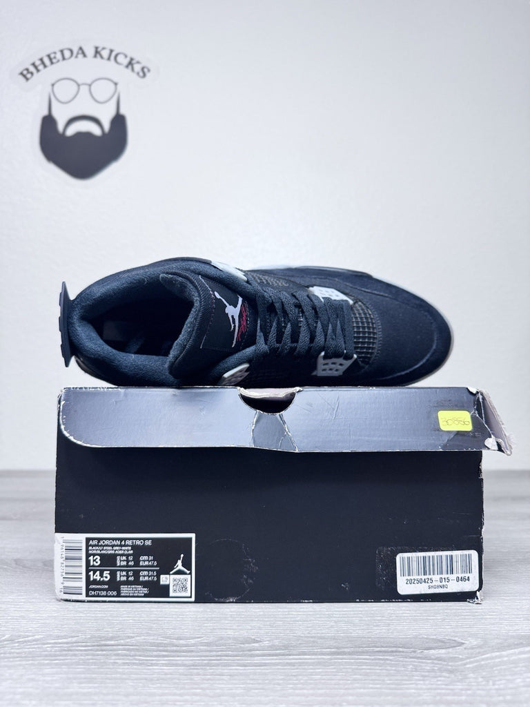 Size 13 - Nike Air Jordan 4 Retro SE Black Canvas 2022 Men's Shoes DH7138-006
