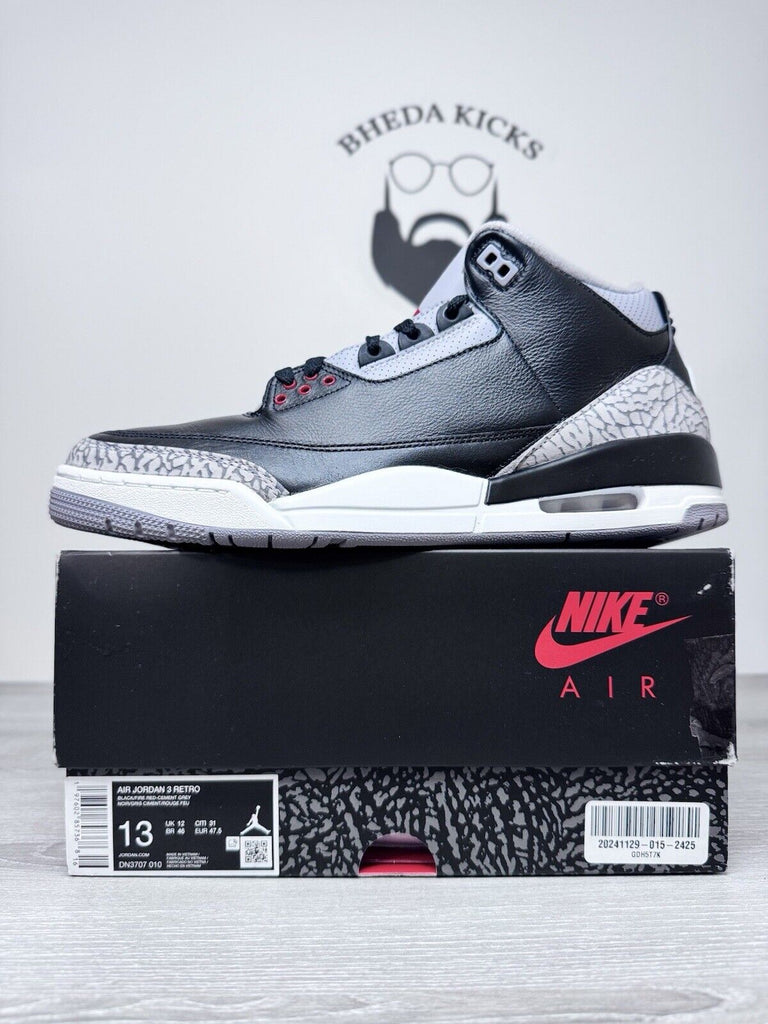 Size 13 - Air Jordan 3 Retro OG 2024 Black Cement DN3707-010 WORN ONCE