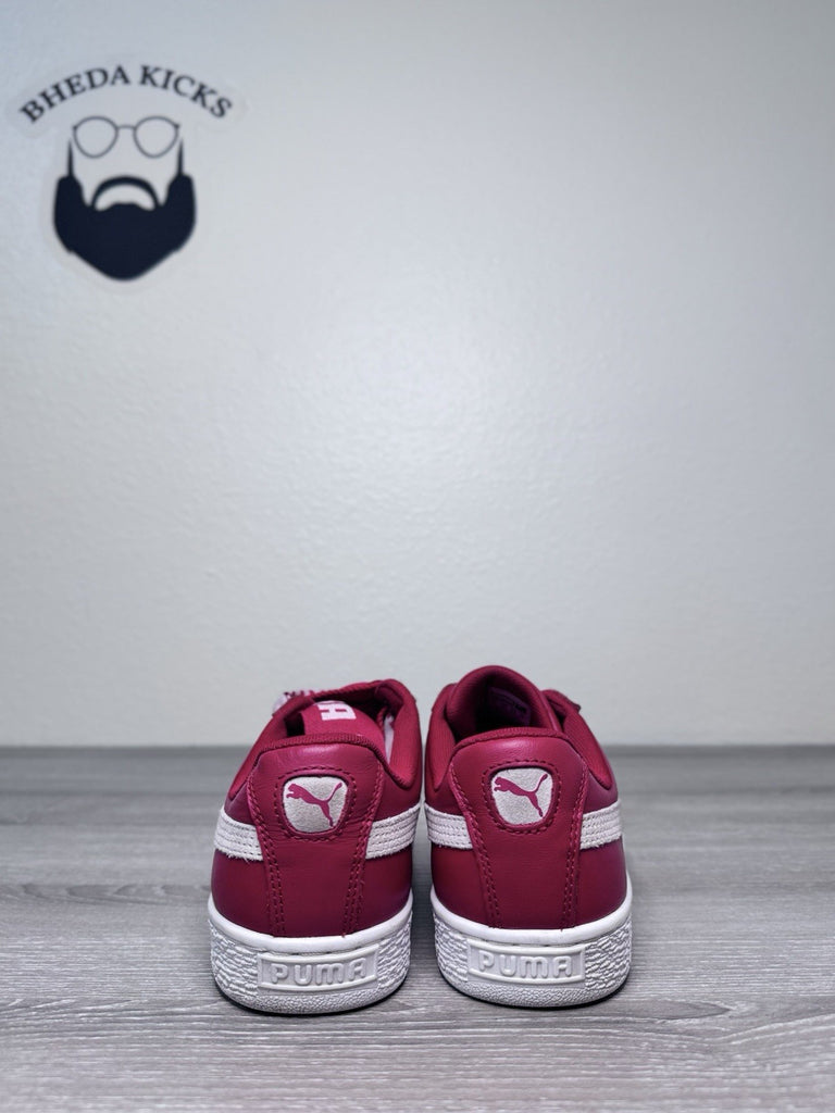 Size 8.5W - Puma Basket Heart 364082-03 Red White Classic Bow Women Ribbon Laces