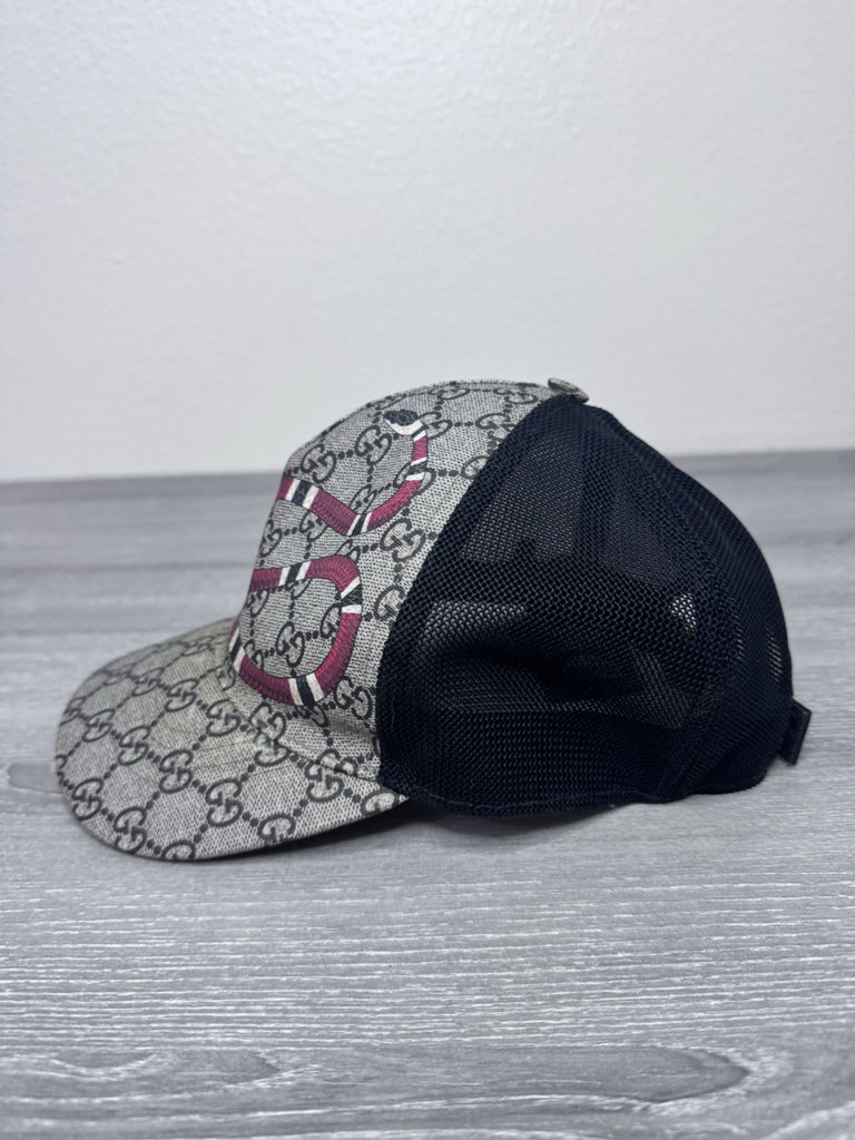 Gucci Auth XL 60 Monogram King Snake GG Supreme Baseball Cap Hat Runway