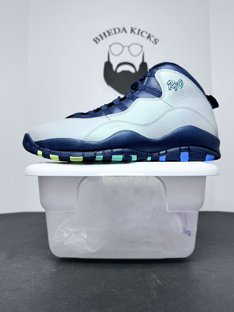 NEW Jordan 10 Rio Nike Air Retro Silver Blue Green 2016 310805-019 Men’s Size 10