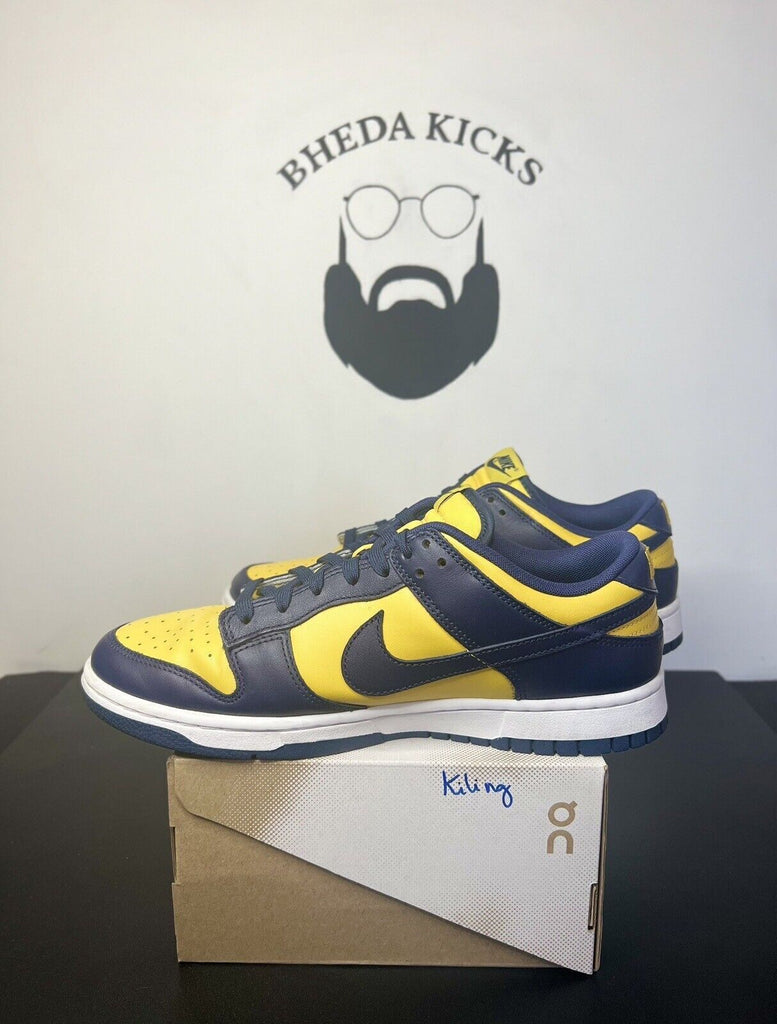 Nike Dunk Low Michigan Men's Blue Yellow 2021 Retro DD1391-700 Men’s Size 10