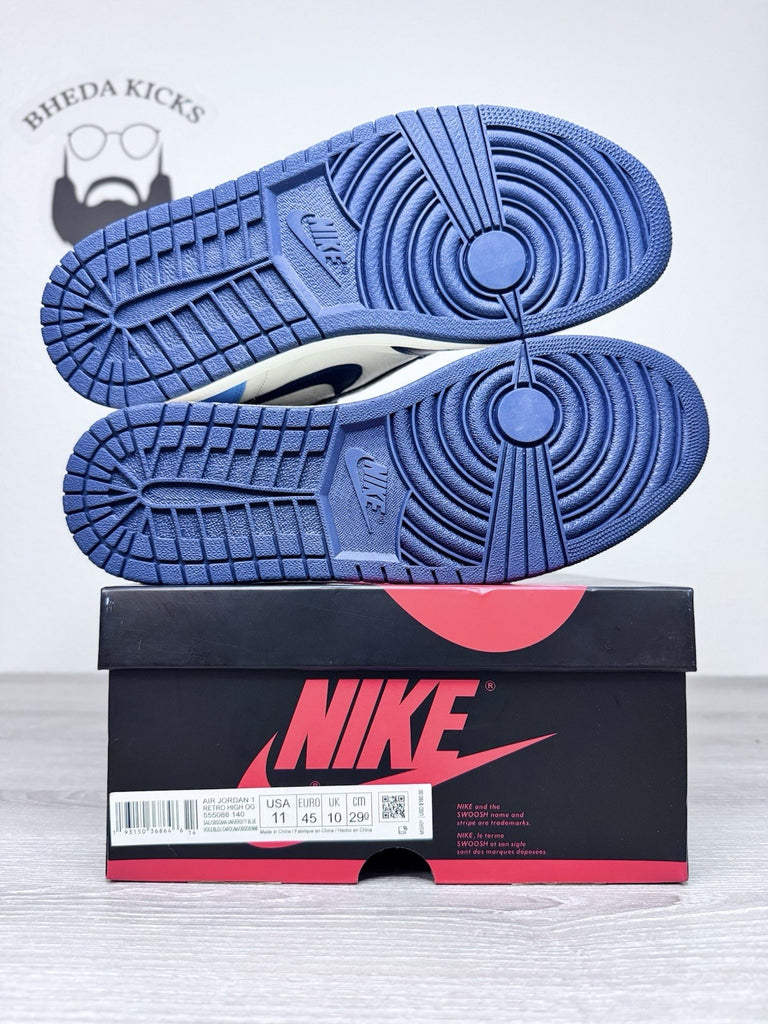 Size 11 - Jordan 1 Retro High Sail Obsidian UNC University Blue 555088-140 NEW