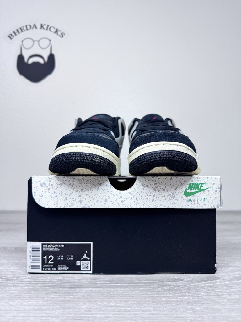 Size 12 - Nike Air Jordan 4 RM Black Sail FQ7939-006 Preowned Authentic Og