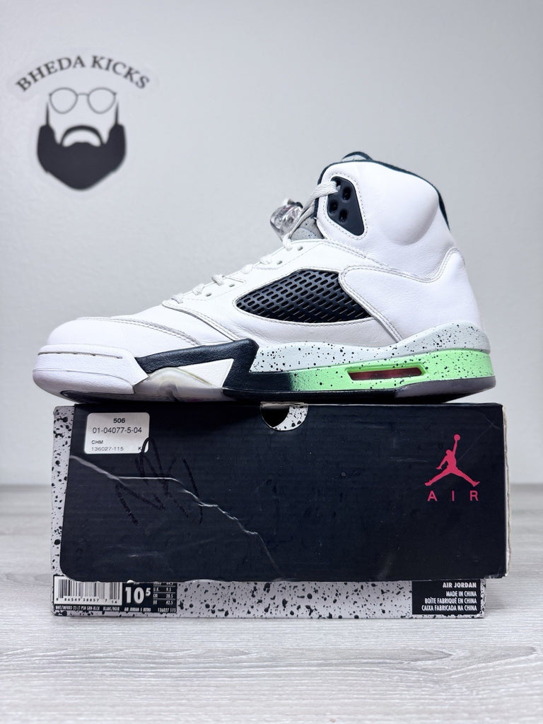 Size 10.5 - Nike Air Jordan 5 Poison Green 136027-115 OG V Retro Fire Red