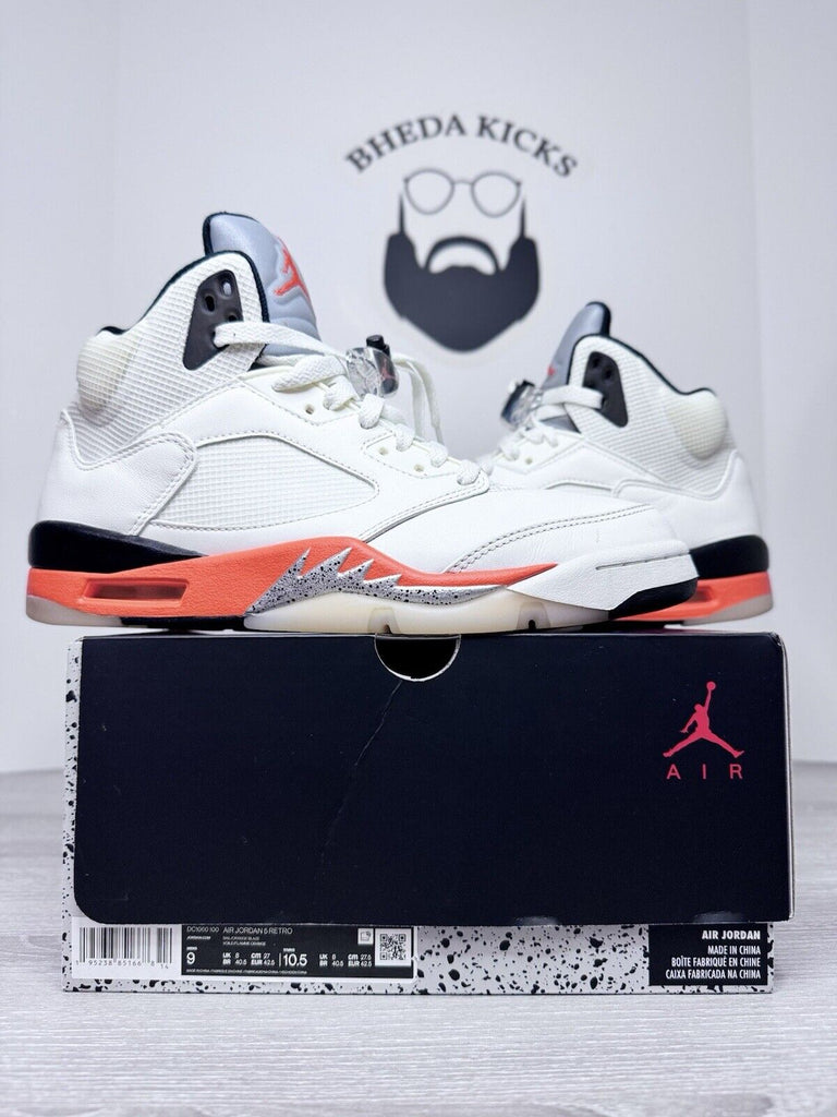 Size 9 - Nike Air Jordan 5 Shattered Backboard DC1060-100 OG Retro White Orange