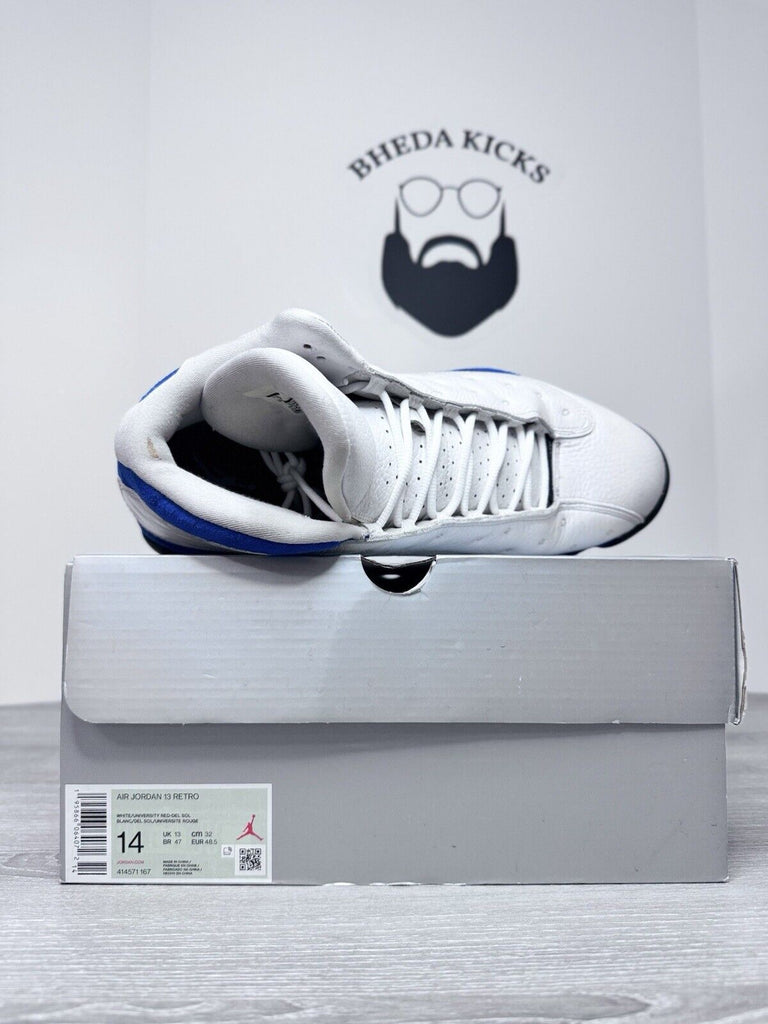 Size 13 - Jordan 13 Retro White Hyper Royal Black 414571-117 Men's (Rep Box)