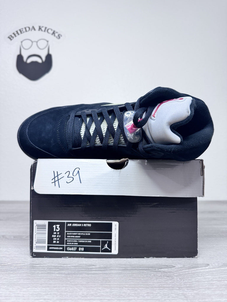 Size 13 - Air Jordan 5 Retro 2011 Black Metallic White Suede (136027-010) CLEAN